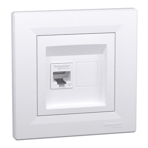 Zásuvka datová Schneider Asfora CAT6 1× RJ45 UTP nestíněná bílá