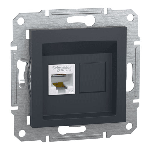 Schneider Electric Asfora zásuvka datová rj45, kat.5e stp, antracit EPH5000171