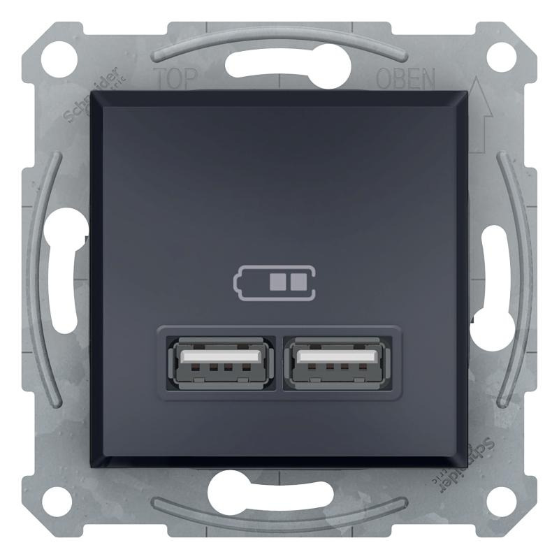SCHN EPH2700271 Asfora - 2xUSB nabíjecí konektor 2.1A, antracit
