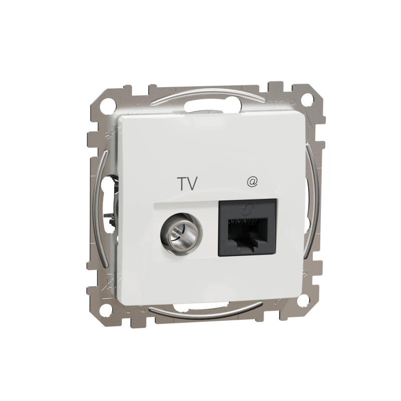 Zásuvka datová a anténní Schneider Sedna Design CAT6 1× RJ45, TV bílá