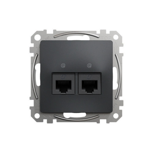 Zásuvka datová Schneider Sedna Design CAT5e 2× RJ45 UTP nestíněná antracit