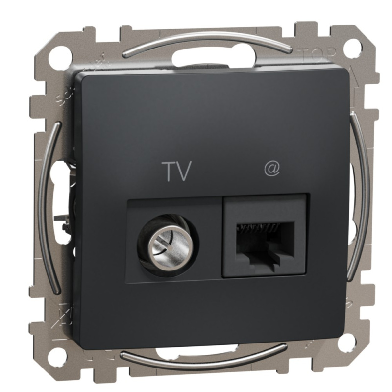 Zásuvka datová a anténní Schneider Sedna Design CAT6 1× RJ45, TV antracit