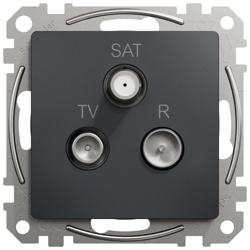 Zásuvka anténní průběžná Schneider Sedna Design TV/R/SAT antracit