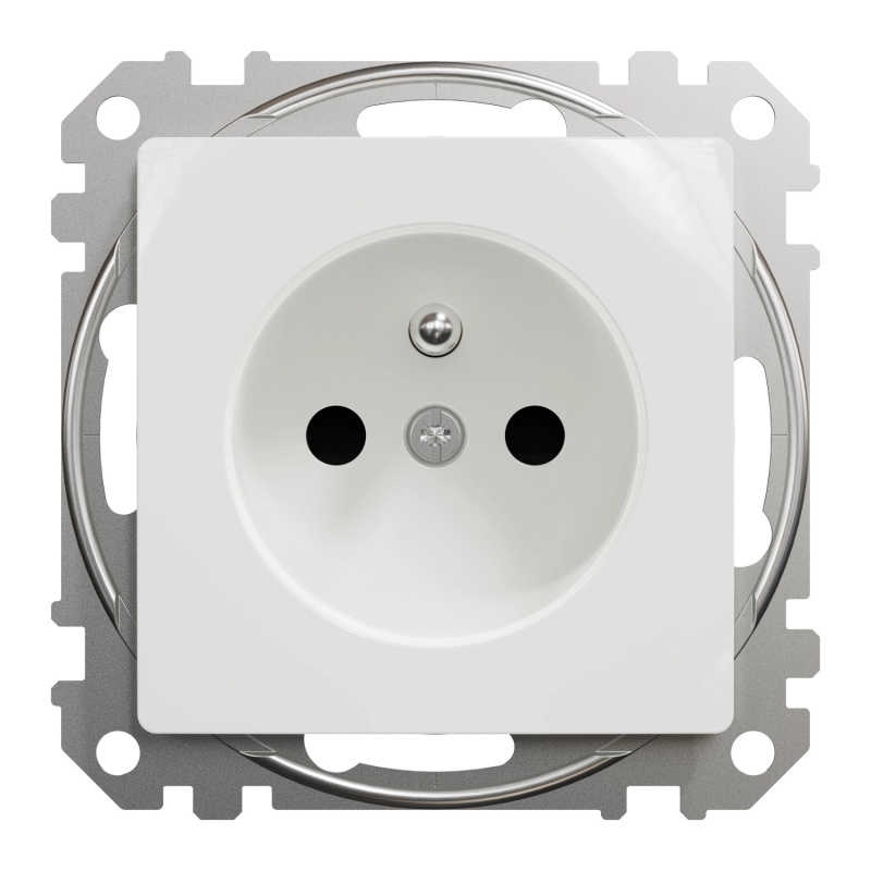 Zásuvka 230 V jednonásobná Schneider Sedna Design bezšroubové bílá