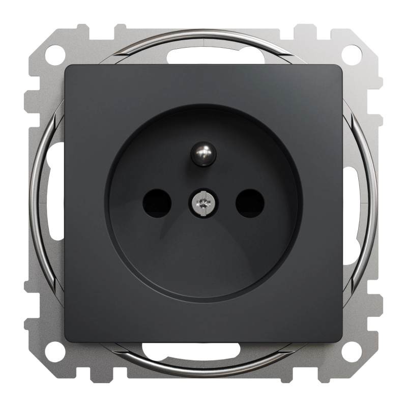 Zásuvka 230 V jednonásobná Schneider Sedna Design bezšroubové antracit