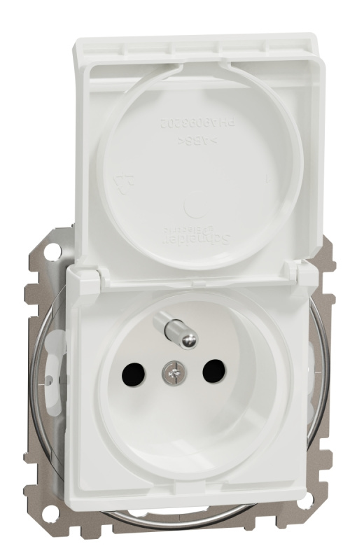 Zásuvka 230 V jednonásobná Schneider Sedna Design IP 44 bezšroubové bílá