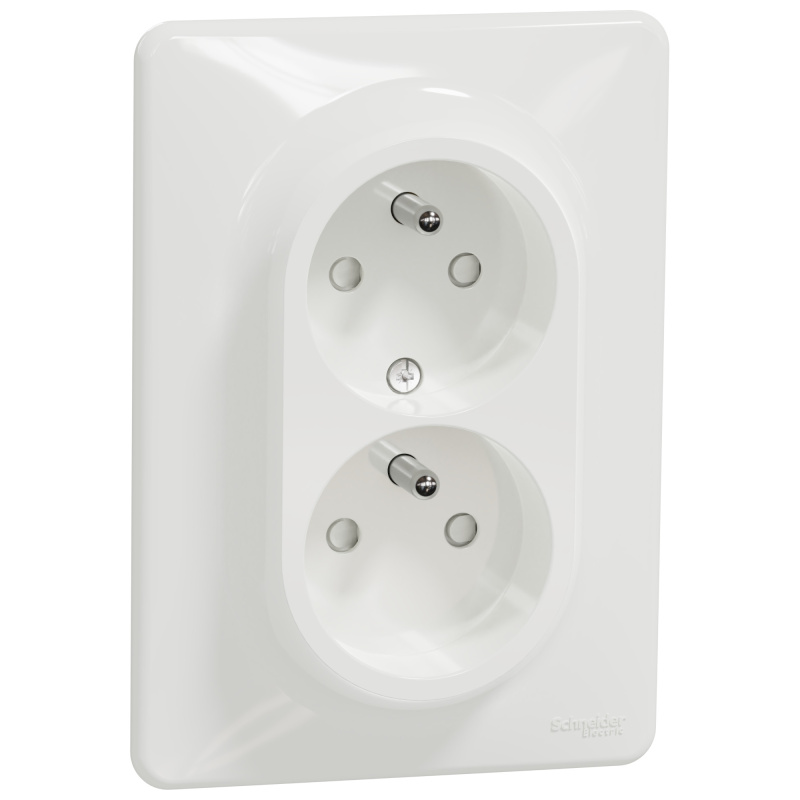 Zásuvka 230 V dvojnásobná kompletní Schneider Sedna Design bílá