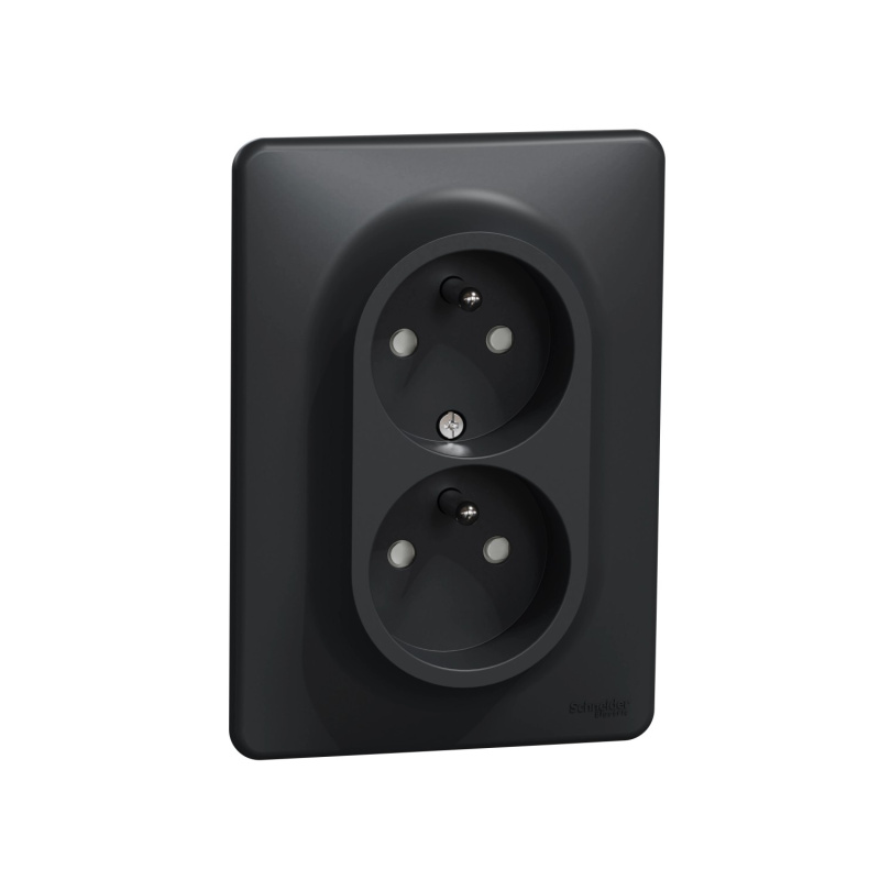 Zásuvka 230 V dvojnásobná kompletní Schneider Sedna Design antracit