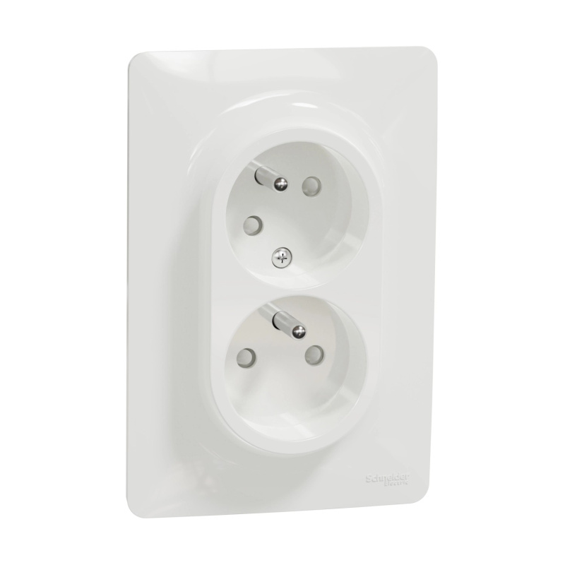 Zásuvka 230 V dvojnásobná kompletní Schneider Unica Nová bílá