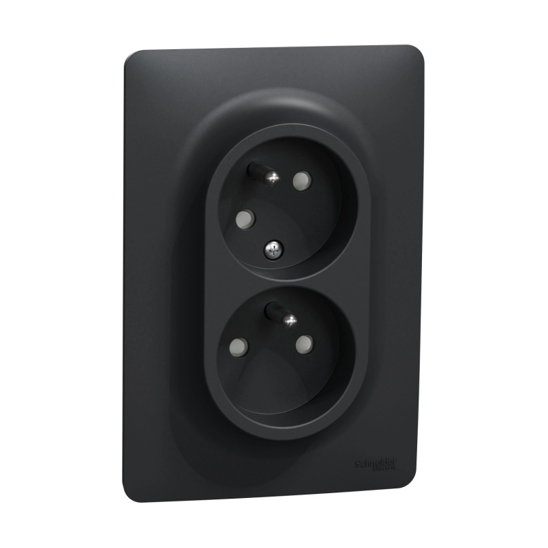 Zásuvka 230 V dvojnásobná Schneider Electric Unica Nová antracit