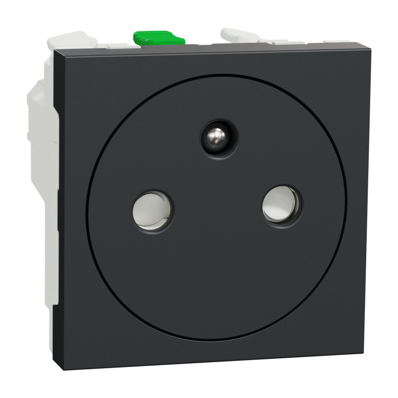 Zásuvka 230 V jednonásobná skrytá Schneider Electric Unica Nová 2 moduly antracit