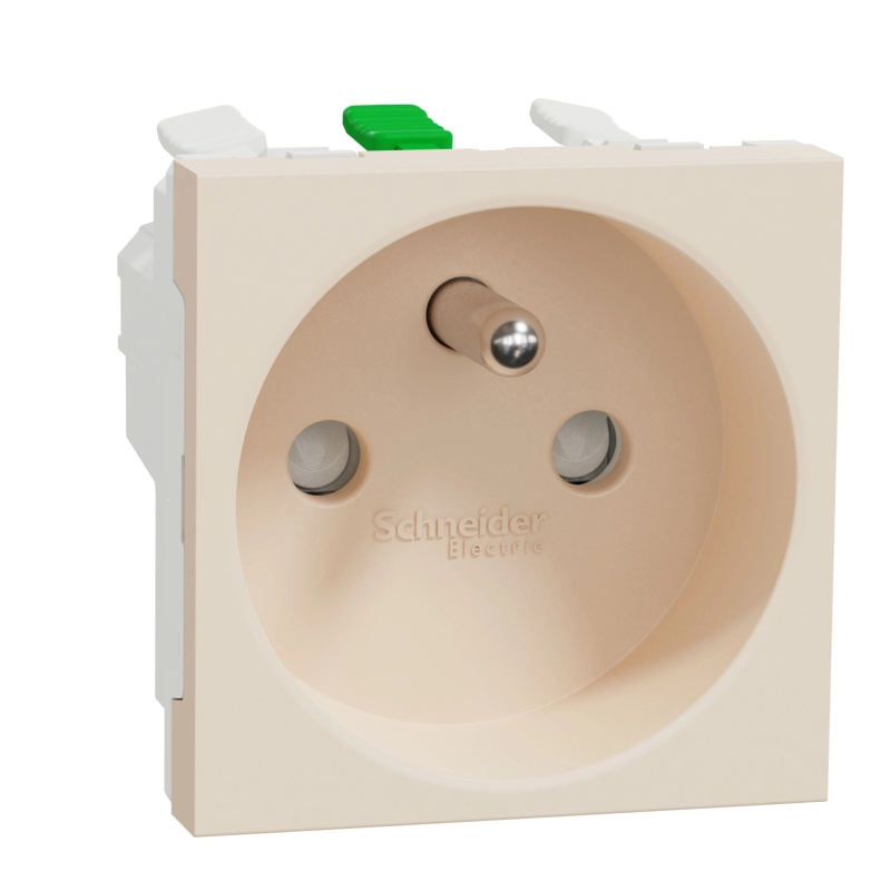 Schneider Electric Zásuvka 1-násobná 16A 2P+E bezšroubová Unica, béžová