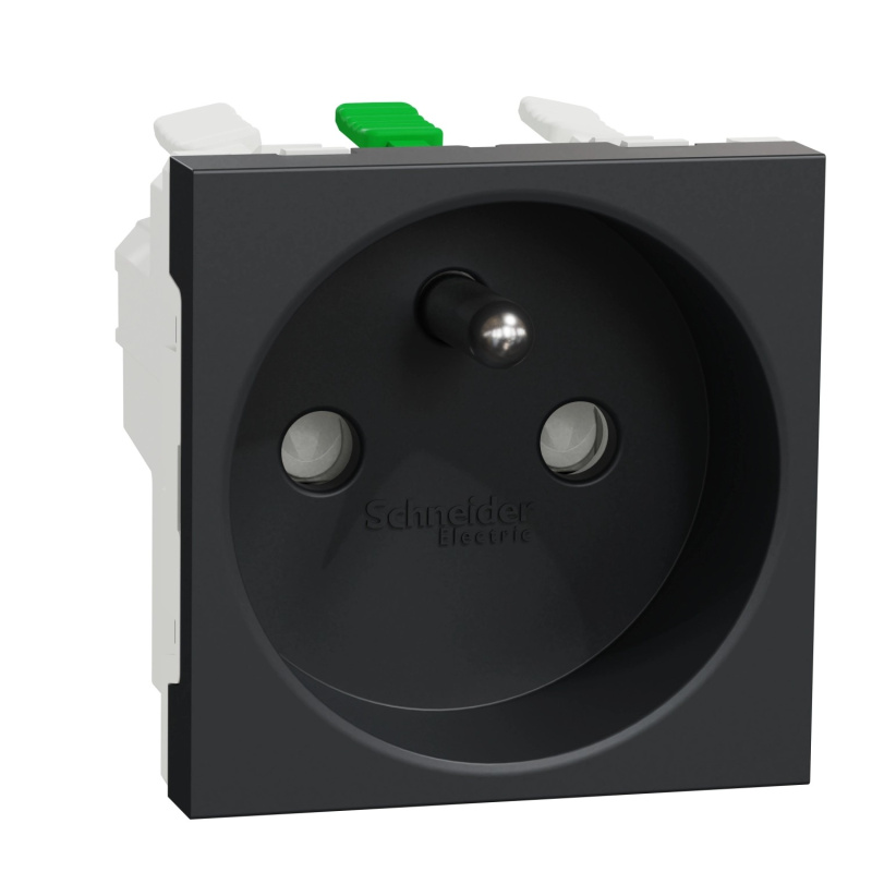 Zásuvka 230 V jednonásobná Schneider Electric Unica Nová 2 moduly antracit