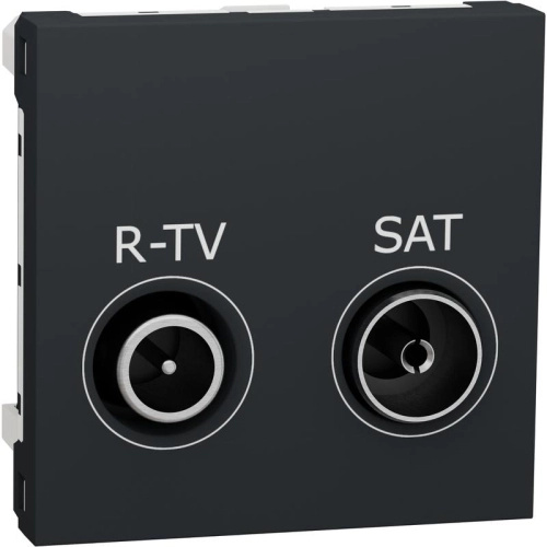 Schneider Electric Zásuvka TV+R+SAT koncová 2dB Unica, 2M, antracitová