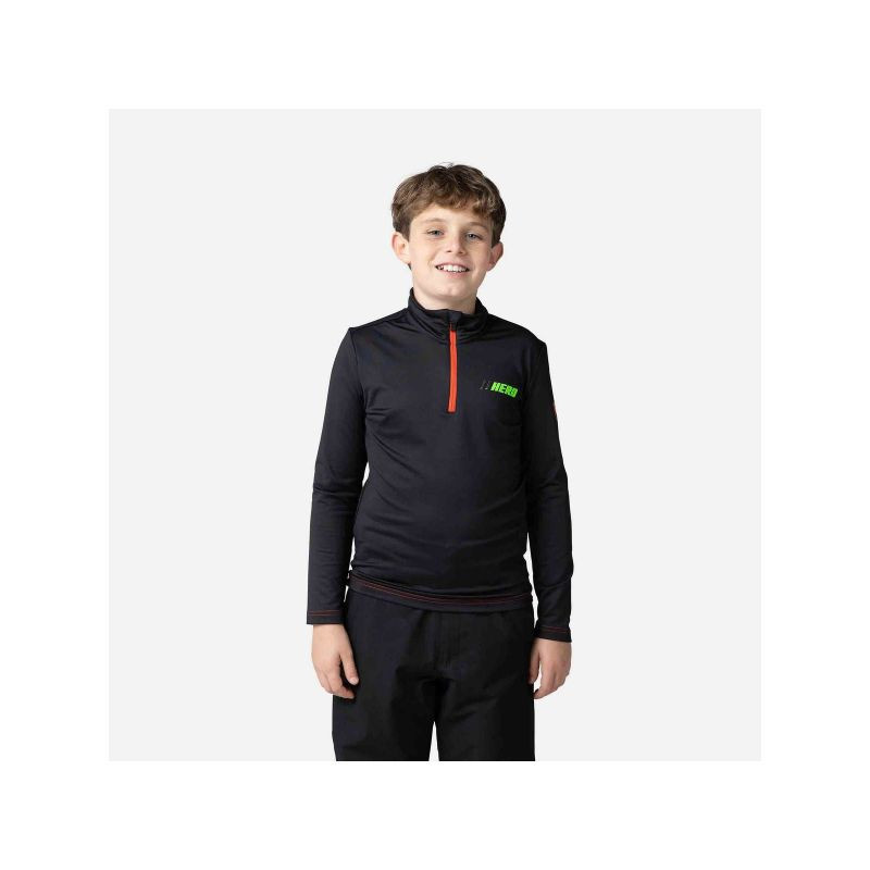 ROSSIGNOL Boy Hero 1/2 Zip Warm Stretch mikina s kapucí černá 16