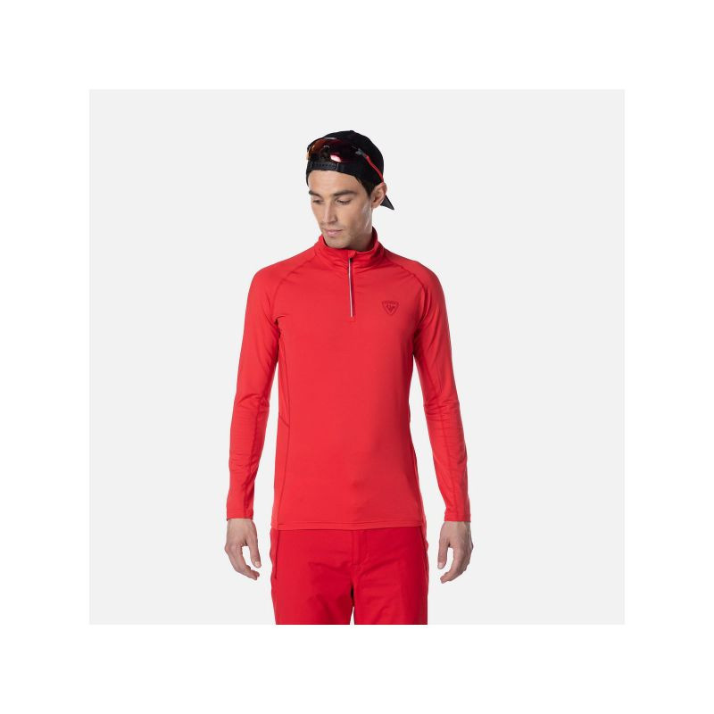 Rossignol Classique 1/2 Zip T-shirt red pánské xs