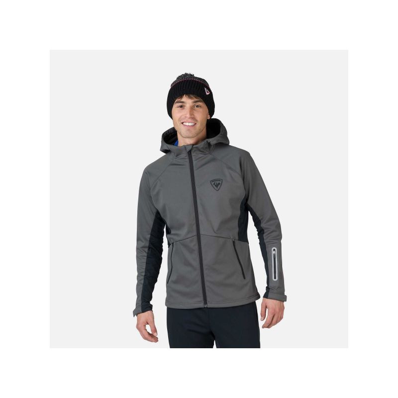 Rossignol Softshell Hoodie Jkt grey pánské bundy m
