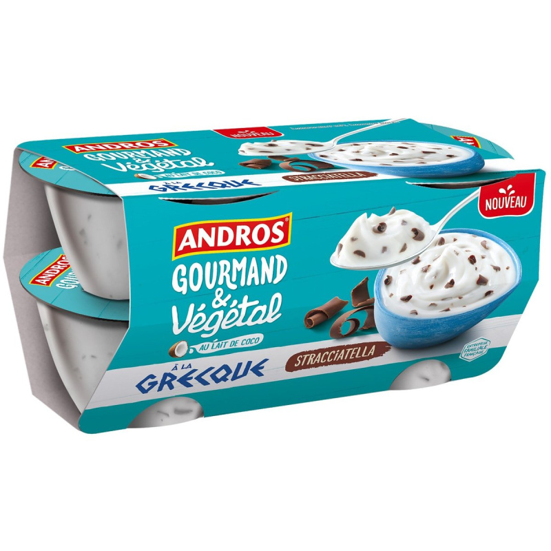 Andros Gourmand & Végétal Řecký dezert s čokoládovými vločkami 4×115 g