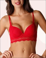 Dámská krajková vyztužená podprsenka W0B2P PADDED TRIANGLE BRA - WONDERBRA  červená 75C