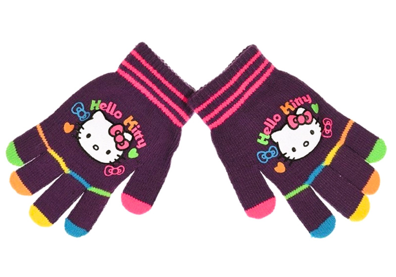 Dětské fialové rukavice Hello Kitty