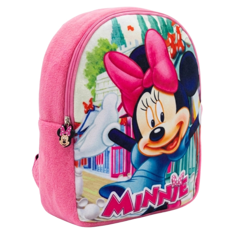Plyšový dětský batoh Minnie Mouse růžový