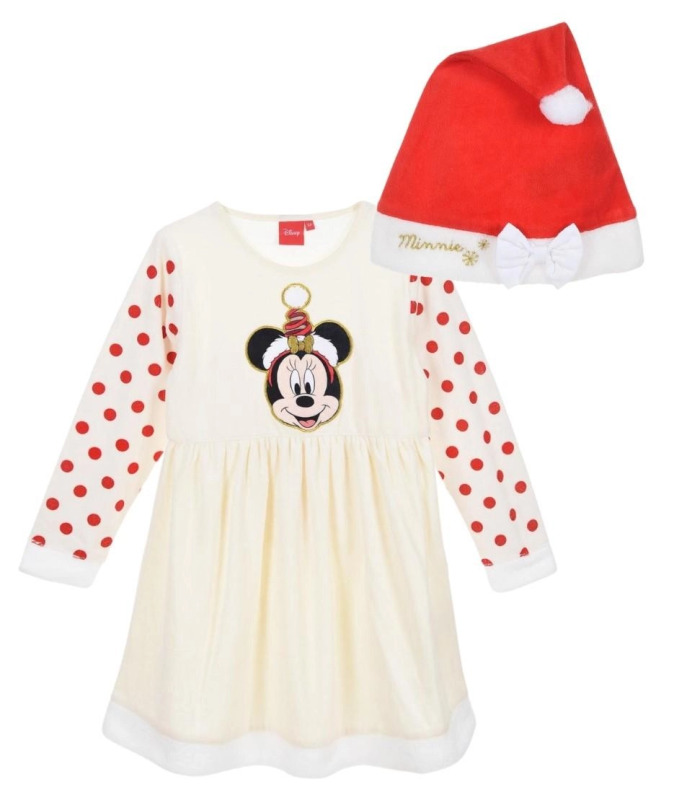Vánoční sada šatů a čepice Minnie Mouse – Velikost 4