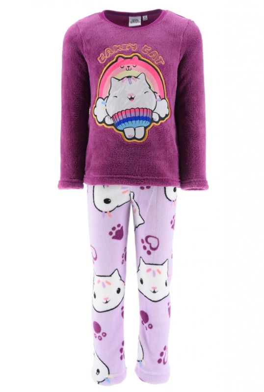 Dětské fleecové pyžamo Gábinin kouzelný domek – Fialová 1