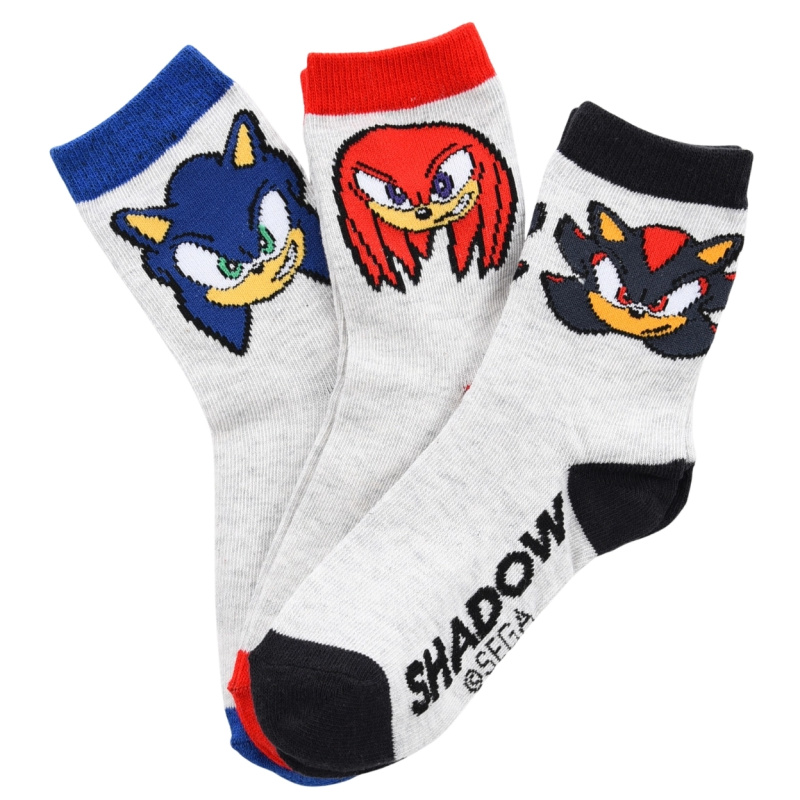 Dětské ponožky Sonic the Hedgehog – sada 6 párů – Velikost: 23-26