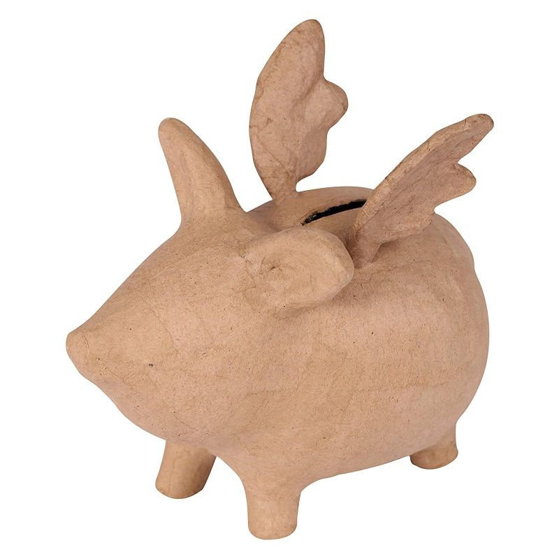 Kartonová kasička prasátko s křídly 17×16×9cm