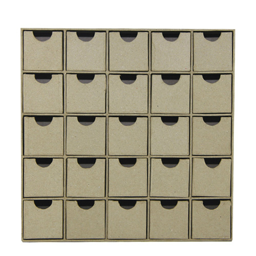 Adventní kalendář s přihrádkami 25x25x5cm