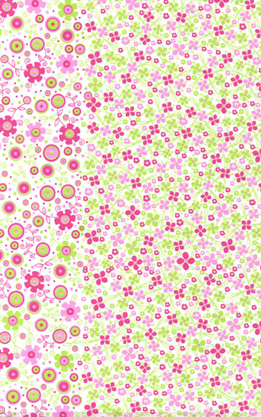 Papír Décopatch (1ks) Zeleno-růžové květy