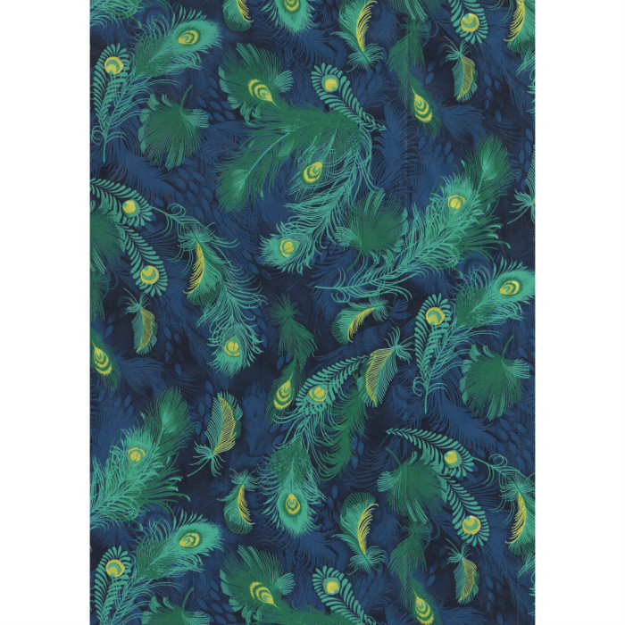 Papír Décopatch (1ks) Zeleno-modrá peříčka