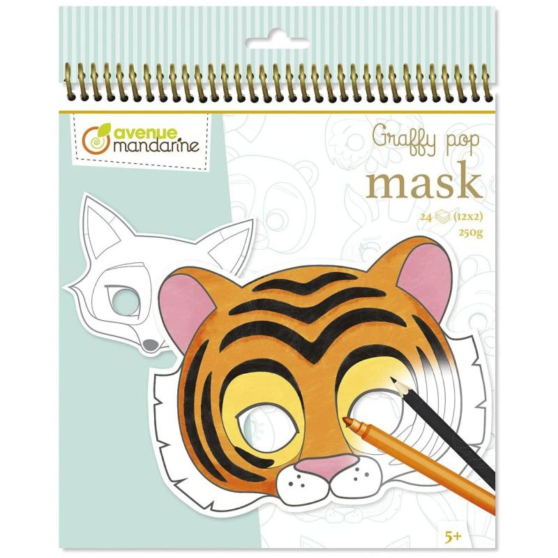 Omalovánky Avenue Mandarine Graffy Pop Mask Zvířátka Avenue Mandarine
