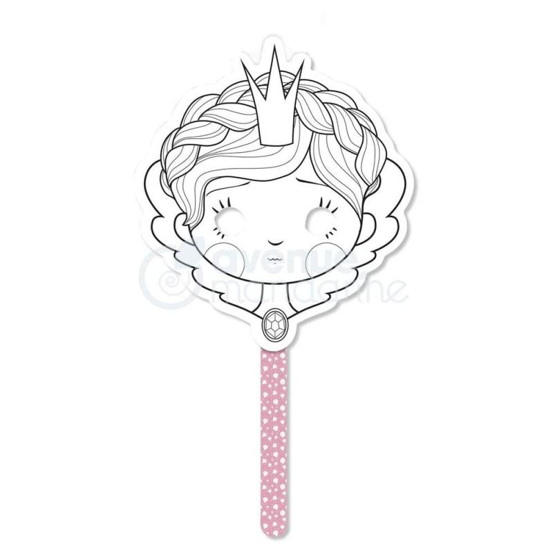 Kartonová maska s rukojetí - princezna