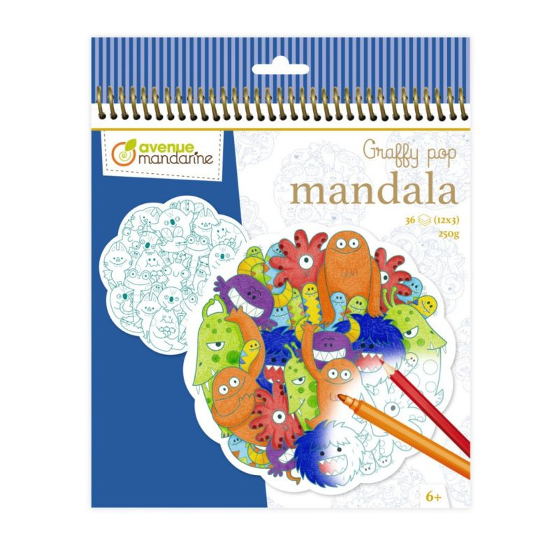 Omalovánky Avenue Mandarine Graffy Pop Mandala Příšerky Avenue Mandarine