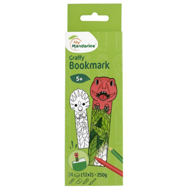 Omalovánky záložka do knihy - dinosaurus (24ks)