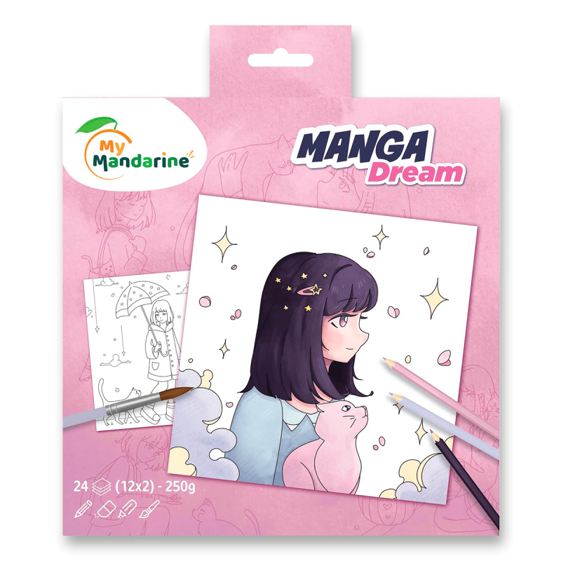 My Mandarine Umělecké omalovánky - Manga Dream 24 ks