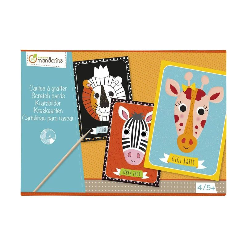 Kreativní sada - škrabací obrázky zvířata cirkus (4ks)