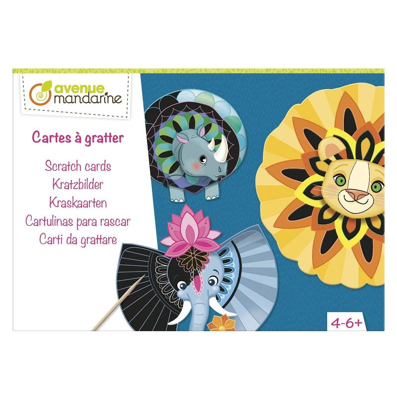 Kreativní sada - škrabací obrázky zvířata mandaly (4ks)