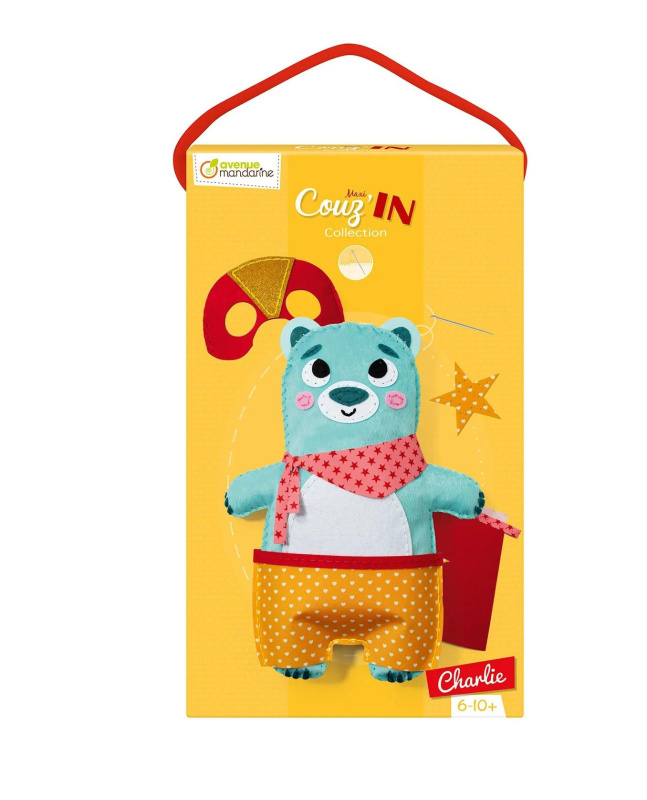 Kreativní sada Avenue Mandarine Dětské šití medvěd Charlie Avenue Mandarine