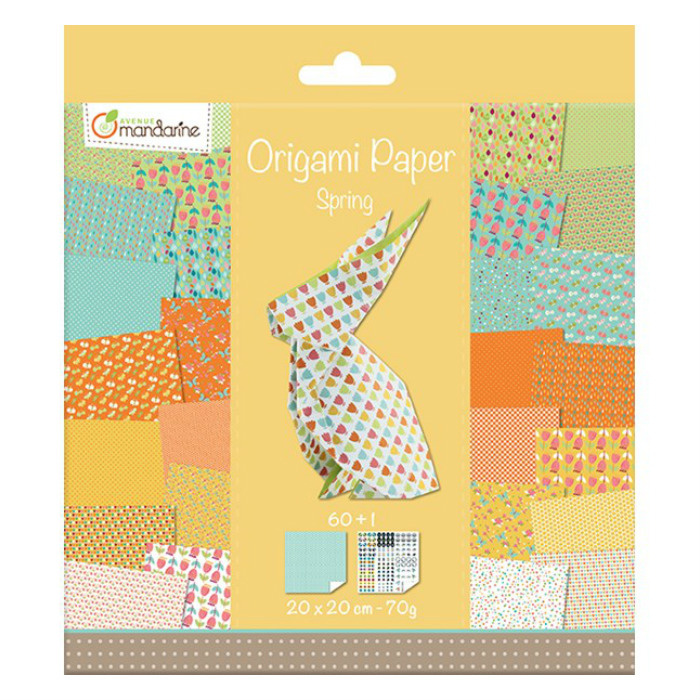 Papíry na origami 20x20cm (60ks) spring