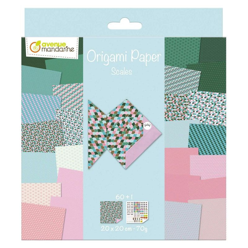 Papíry na origami 20x20cm (60ks) scales