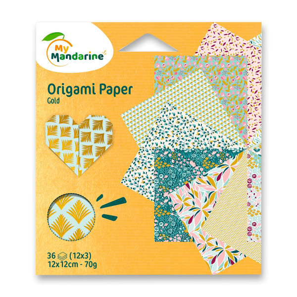 Sada papírů Avenue Mandarine Origami Gold - 36 listů Avenue Mandarine