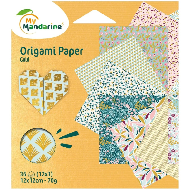 Sada papírů Avenue Mandarine Origami Gold - 36 listů Avenue Mandarine