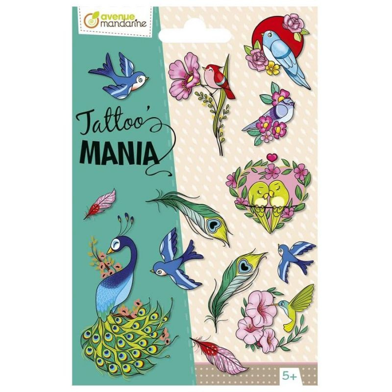 Tetování dočasné Tattoo Mania - ptáci (1ks)