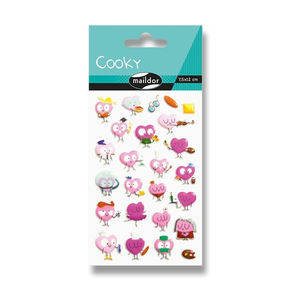 Samolepky Maildor 3D Cooky Akční srdíčka Maildor
