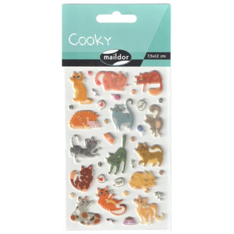 Samolepky Maildor 3D Cooky Phospho Kočky Maildor