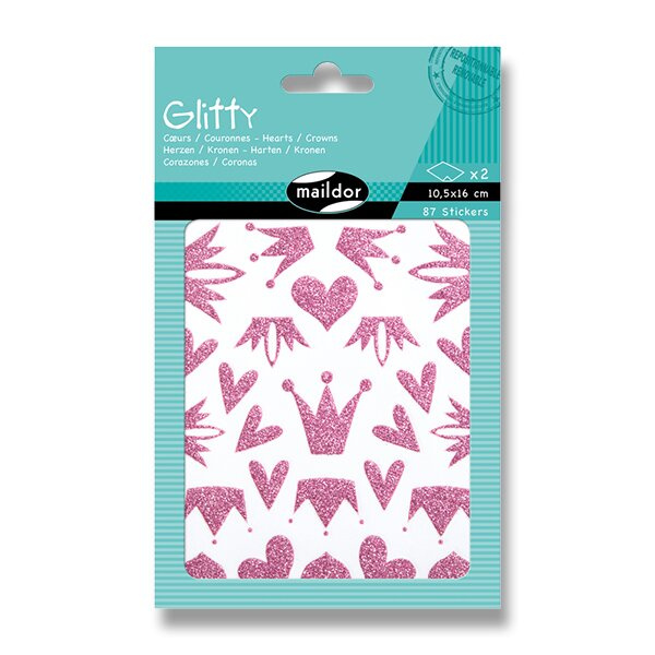 Samolepky Maildor Glitty Srdce a korunka Maildor