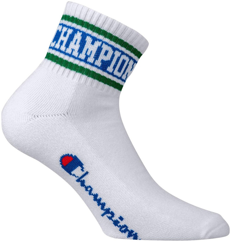 Ponožky CHAMPION ANKLE SOCKS Rochester Old School bílá - zelená Barva: Bílá, Velikost: 35-38