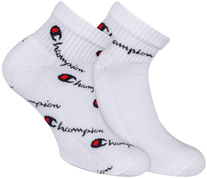 Ponožky CHAMPION ANKLE SOCKS FASHION MIX Allover 2páry bílé Barva: Bílá, Velikost: 43-46